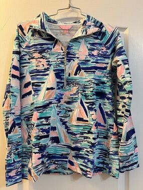 Lilly Pulitzer Multi-Color Sailboat Half-Zip Pullover